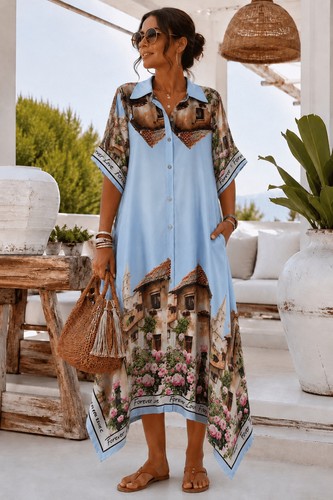 Viskose maxikleid italien - maxikleid,