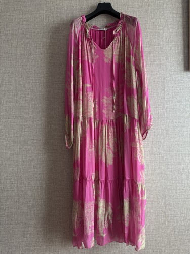 Maxikleid 100 seide - 100%, pink