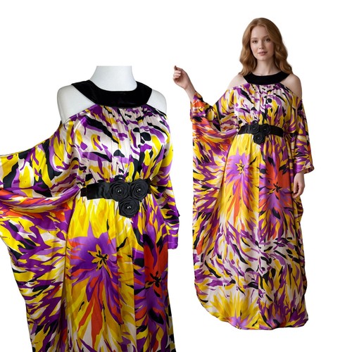 Vintage seide satin kaftan - seide,
