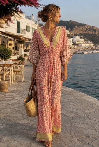 Kaftan maxikleid batik seide - kaftan,