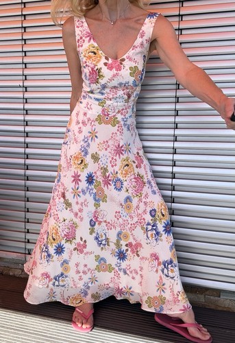 Edles maxi seidenkleid s - seidenkleid, gr.s
