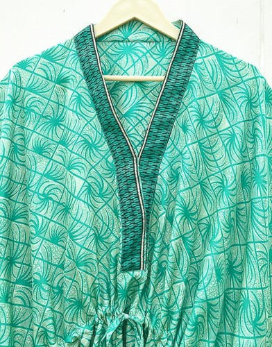 Reine seide kaftan - seide, grün