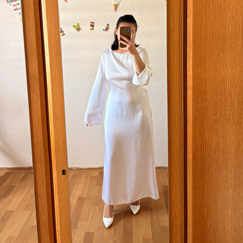 Damen maxikleid weiß m l - maxikleid, gr.