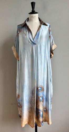 Kleid maxi blau bunt - blau,